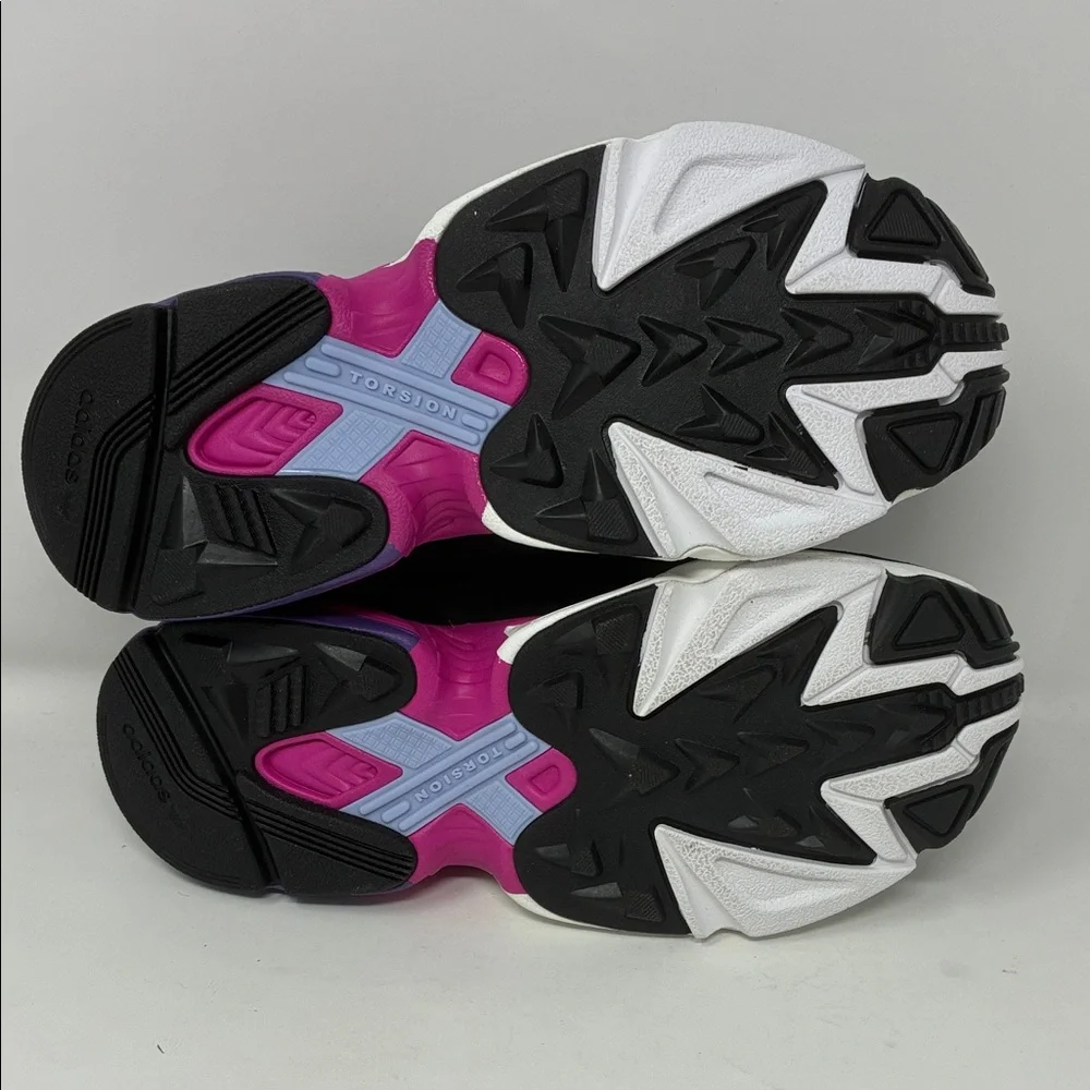 New - Adidas Originals Women's Falcon Running Shoe, Black/Black/Shock Pink - Picture 5 of 5